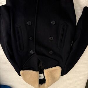 Sandro Navy Peacoat with Cream Collar